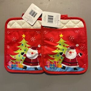 Hallmark Red Santa Pot Holders